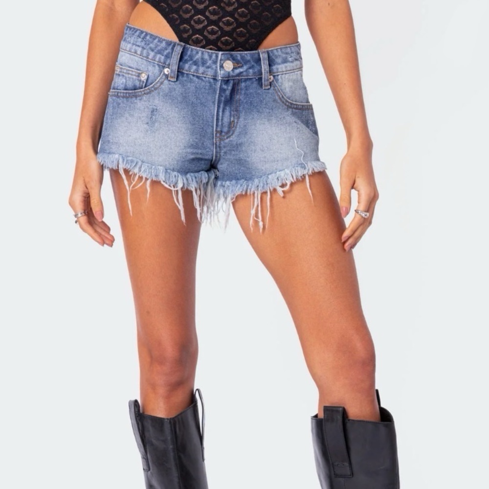 Edited Denim Shorts